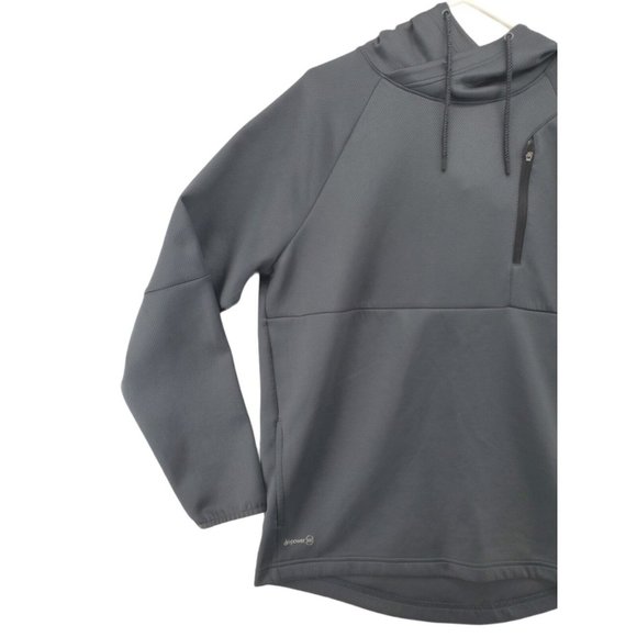 RUSSELL Sweatshirt Men's Long Sleeve Hooded High Neck Pullover Drawstring Gray M - Picture 2 of 10